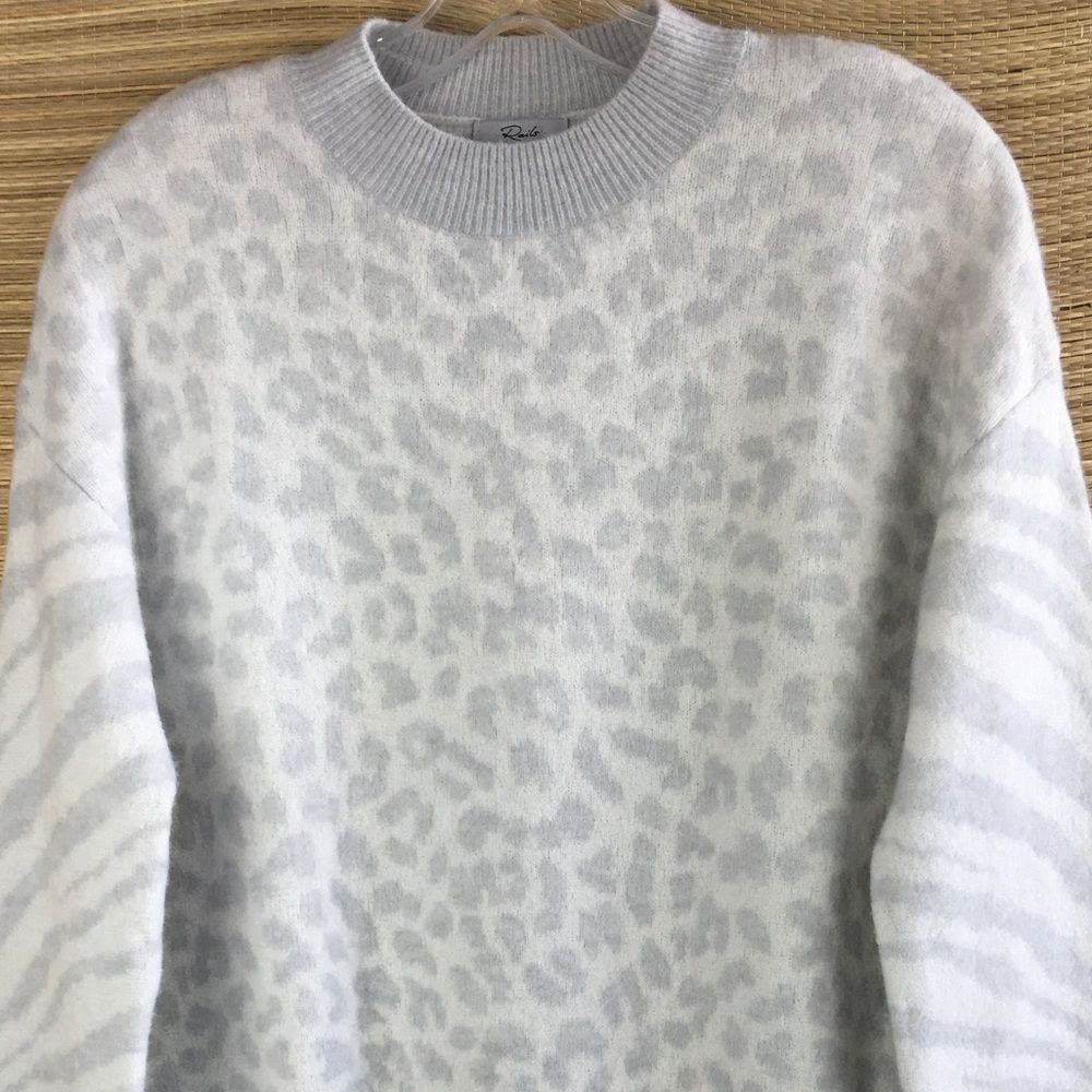 Rails Slouchy Sweater Leopard Titanium Spot Wool … - image 8